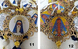 Kit com 10 medalhas Lembrança de Primeira Comunhão/Batismo Nossa Senhora Aparecida