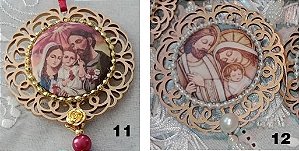 Kit com 10 medalhas Sagrada Família