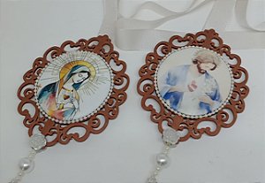 Escapulário de Porta Sagrado Coração de Jesus e Imaculado Coração de Maria