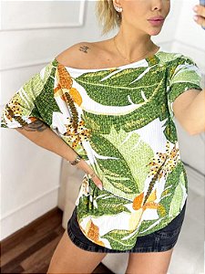 Blusa Ampla Gola Canoa Nayara Punhos Dobrados No Preto