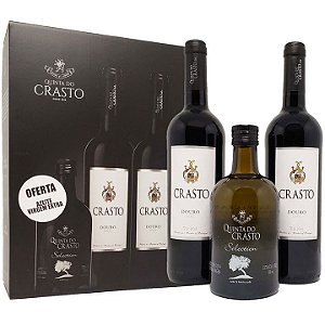 Kit 2 Vinhos Tinto Crasto Douro 750Ml + 1 Azeite Extra Virgem Quinta do Crasto Selection 500Ml