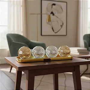 Bola Enfeite Decoração Esferas Vidro Craqueleda - Tam P