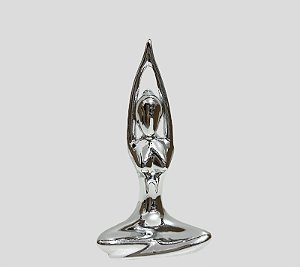 Estátua de porcelana Zen Yoga Lótus - Prata