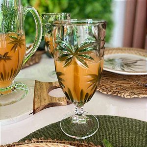 Jogo de 6 Taças de Cristal 450ml - Palm Tree - Wolff