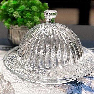 Queijeira de Cristal c/ tampa Empire Lyor 20cm