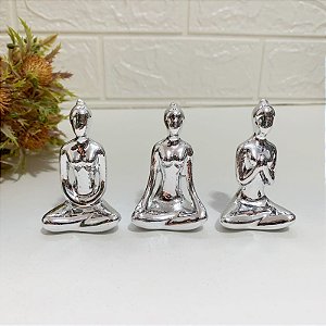 Conjunto de 03 pçs Yoga Porcelana 6cm - Prata
