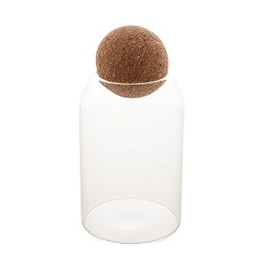 Pote Vidro Borossilicato com Tampa Esfera Cortiça 800ml