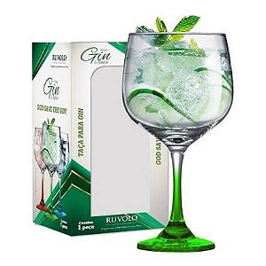 01 Taça de Gin Degrade de Vidro 650ml - Verde