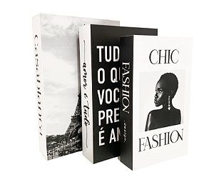 Conjunto 3 Livros Caixa Porta Objetos Decorativo - CasaBlanca