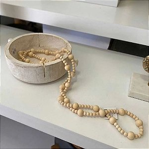 Colar de decoração em Madeira Cru - 90cm