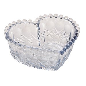 Bowl de Cristal Coração Balls Azul Metalizado 13,5x12,5cm