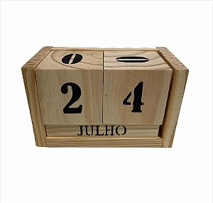 Calendário Decorativo Permanente - Madeira 13cm