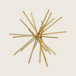 Ouriço Decorativo em Metal 20cm Mart - Dourado
