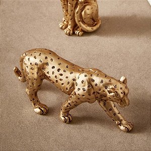 Leopardo em Resina Decorativo 15x6,5cm