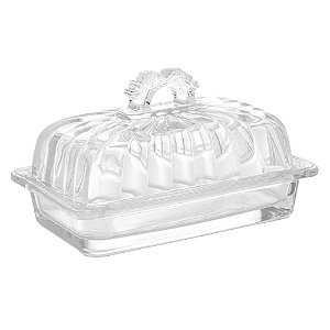 Manteigueira com Tampa em Cristal Imperial - 17,5x10,5x5x10cm - Lyor