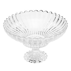 Fruteira de Cristal com Pé Transparente 31x37cm - Wolff