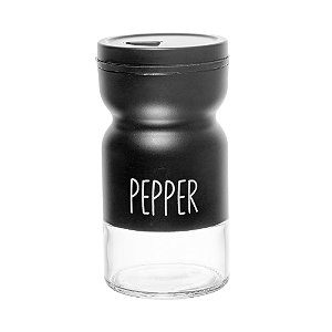 Pimenteiro de Vidro com Tampa de Metal preto 120ml
