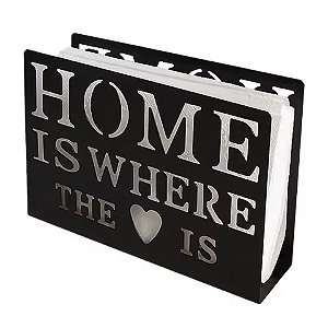 Porta Guardanapos Decorativo de Mesa Preto - Home amor