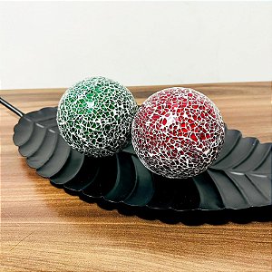 Bola Enfeite Decoração Mosaico Vidro Craqueleda - 10cm