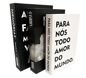 Conjunto 3 Livros Caixa Porta Objetos Decorativo - Familia - Fashion - Amor