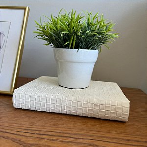 Livro Caixa Decorativa Marfim MDF 20x14,5cm