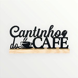 Placa Decorativa Cantinho do Café 26cm em MDF
