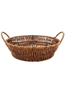Cesto de pão ou Fruteira Redondo Trançada C/ Alça 25cm