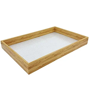 Bandeja Retangular Decorativa 31,8x21,8cm em Plástico