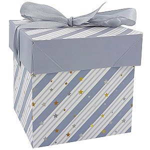 Caixa Para Presente Estrela Com Laço 22x22cm em Papel