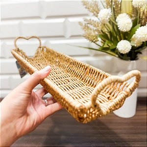 Bandeja Travessa Organizadora Retangular 35x12cm em Vime