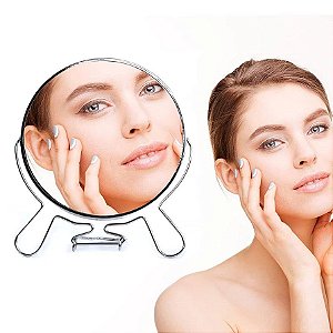 Espelho De Mesa 12cm C/ Lente de Aumento