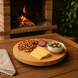 Tábua Giratória De MDF Redonda 30x30x3cm