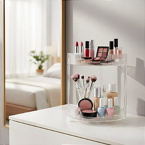Prateleira Organizadora Redonda Cosméticos Maquiagem 29x25,5cm