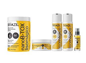 COMBO LISO MÁGICO | KIT HOME CARE TRATAMENTO INTENSIVO + MÁSCARA DE REALINHAMENTO CAPILAR + REPARADOR DE PONTAS LISO MAGICO