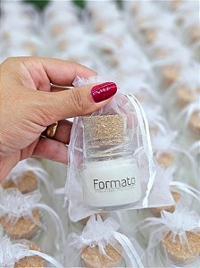 MINI VELA ROLHA 30G + SAQUINHO DE ORGANZA - Personalizados