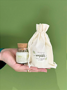 MINI VELA ROLHA 30G + SAQUINHO DE ALGODÃO CRU - Personalizados