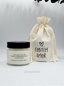 VELA VIDRO 140G + SAQUINHO DE ALGODÃO CRU - Personalizados