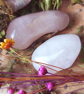 Quartzo Rosa Rolado-Amor próprio-Amor incondicional-Auto Estima-Perdão