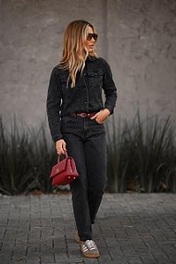 CALÇA MOM JEANS BLACK