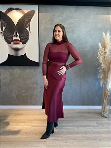 BLUSA EM TULE COM TOP VERMELHO CHERRY