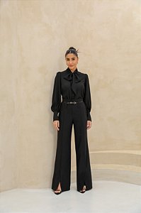 CALÇA ALFAIATARIA COM CINTO PRETA
