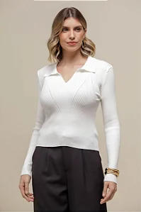 BLUSA POLO TRICOT OFF WHITE