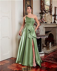 VESTIDO CLEO VERDE OLIVA ZIBELINE GLOW