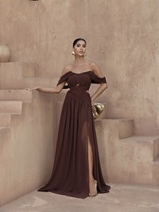 VESTIDO CLARICE MARROM CAFÉ