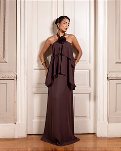VESTIDO MAGNOLIA MARROM
