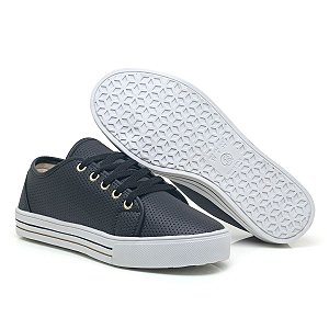 Tênis Feminino Com Cadarço Básico Preto