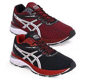 Kit 2 Tênis Asics Revelation Masculino Bordô e Preto Vermelho