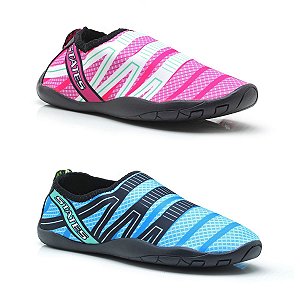 Kit 2 Sapatilha Neoprene Aquática Unissex Azul Piscina e Rosa