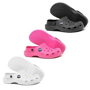 Kit 3 Pares Sandália Sapato Babuche Adulto Branco e Preto e Rosa