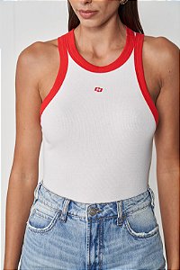 REGATA CANELADA COLCCI OFF/VERMELHO G